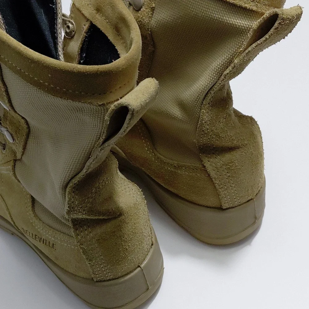 BELLEVILLE  Men's Leather Military  Tactical Steel Toe Boots Coyote Brown Size 5